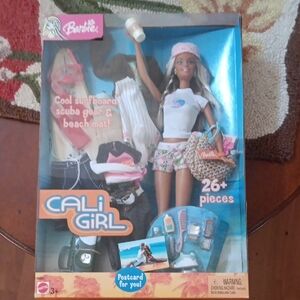 Barbie Cali Girl Doll with Pink and White Beachwear